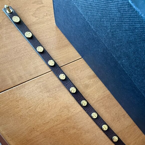 Tory Burch brown and gold leather wrap bracelet - Picture 3 of 7